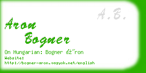 aron bogner business card